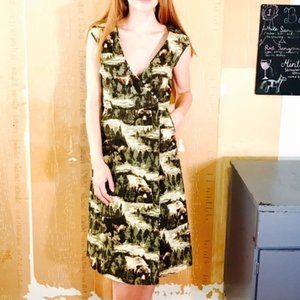 Gosha  by after moda Bear Print Wrap Dress